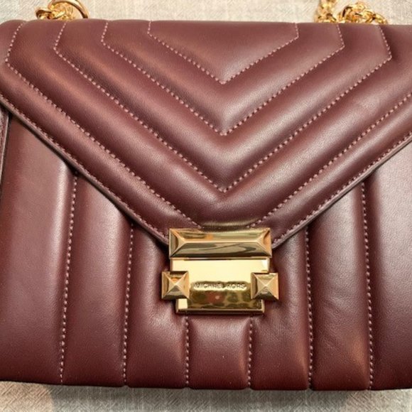 NWT Michael Kors Quilted Leather Convertible Whitney Backpack - Brown NWT Michael Kors MK Whitney Quilted Leather Large Shoulder  main image 4